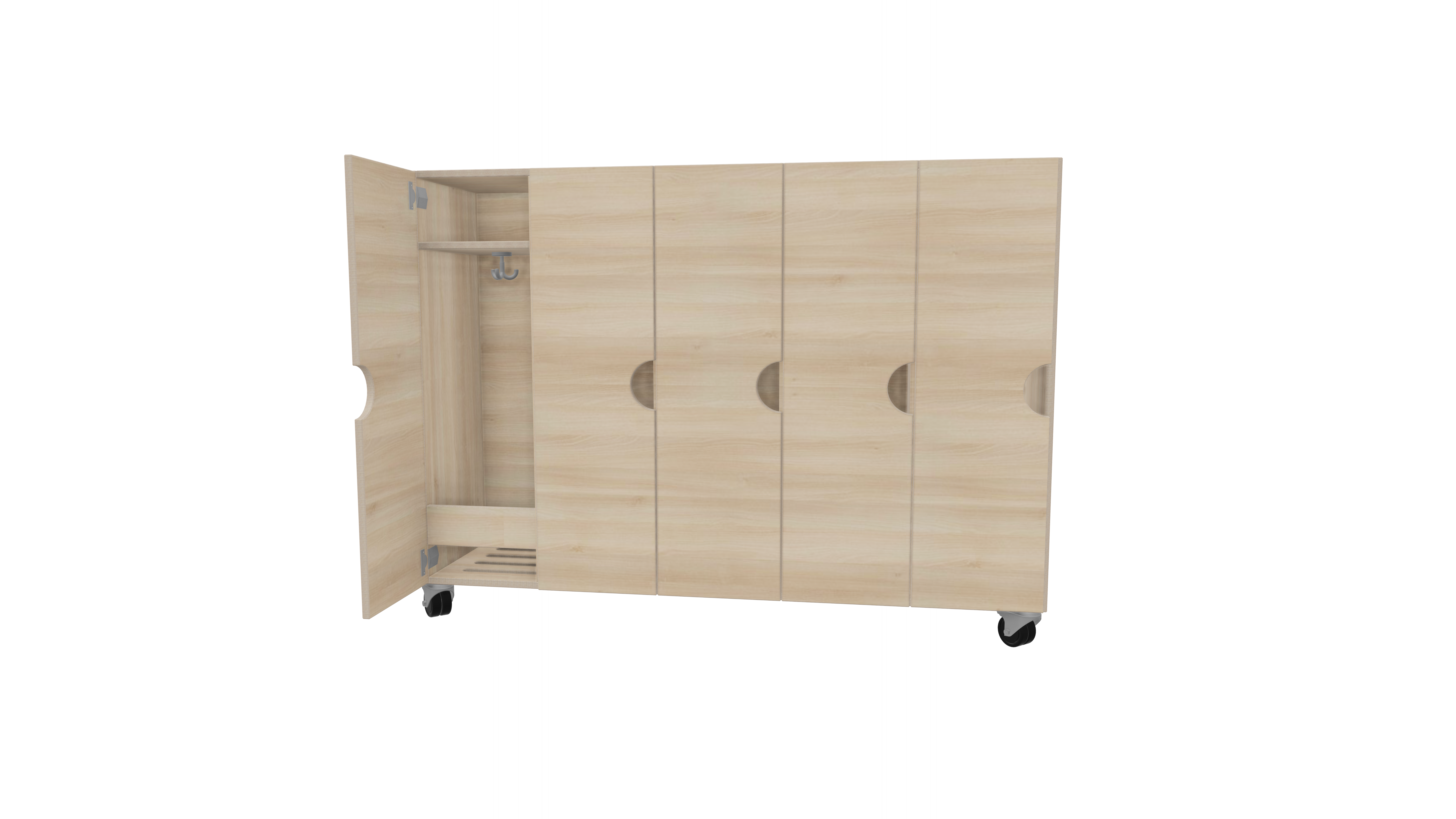 Garderobenschrank mit Türen 5-fach | 28 cm